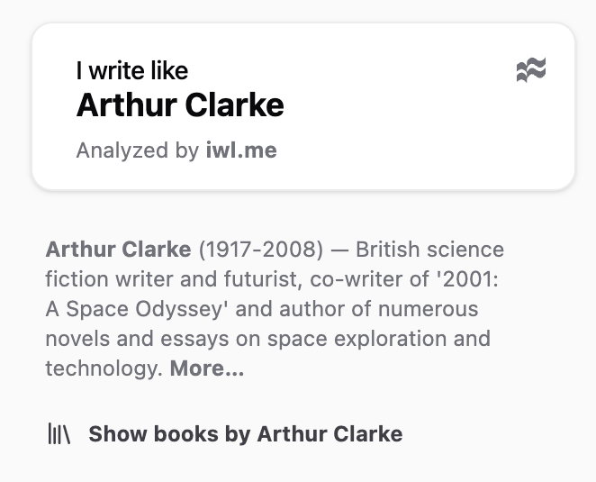 Style Analyzer with author biography in IWL